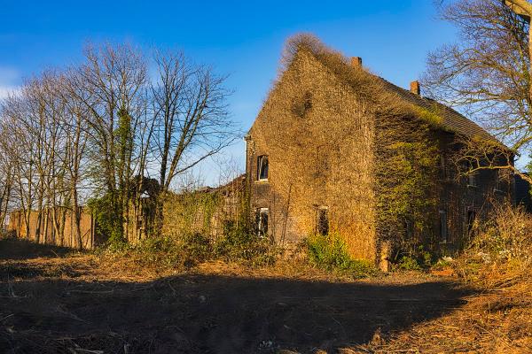 Verfallener Bauenhof im Abendlicht 04